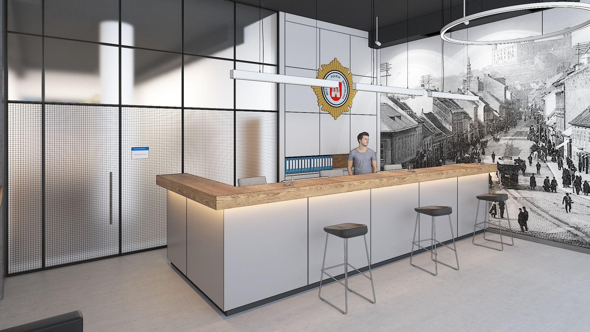 vizualizácia interiéru pobočky