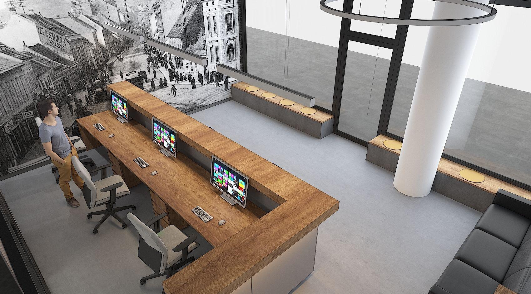 vizualizácia interiéru pobočky