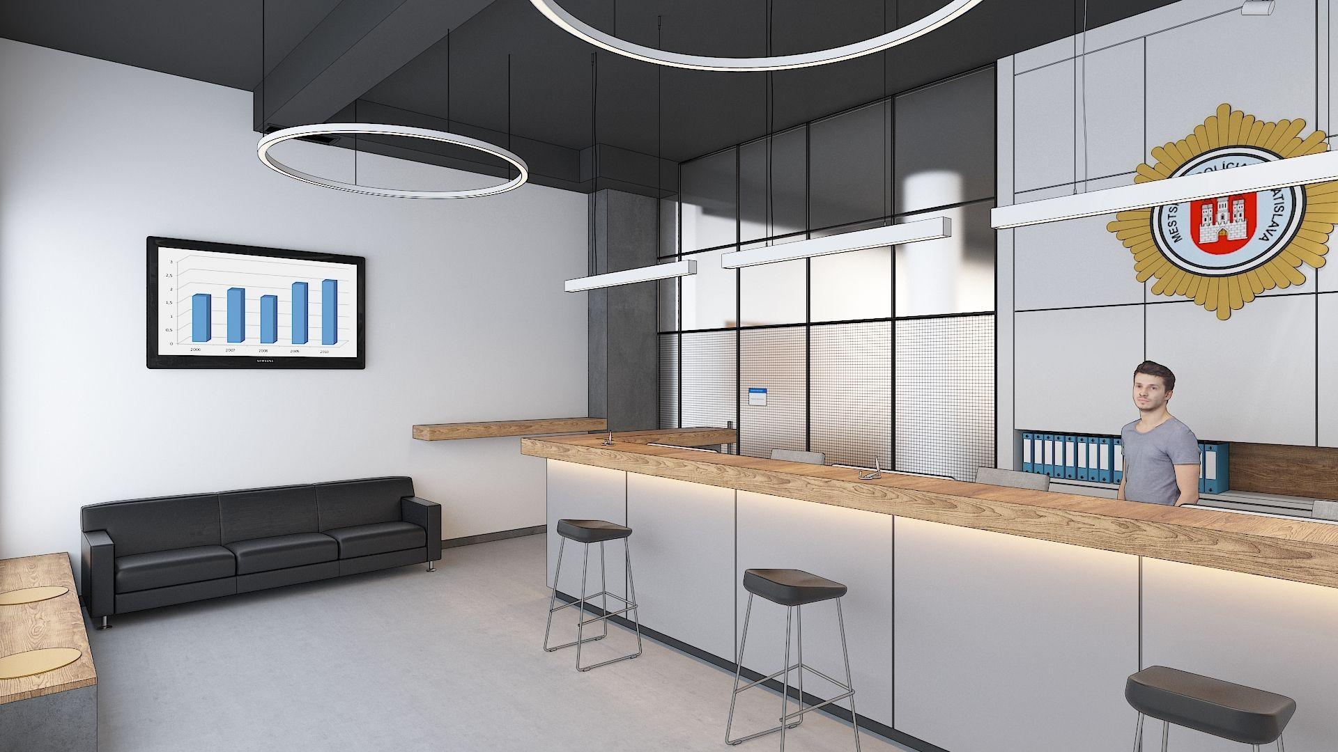 vizualizácia interiéru pobočky